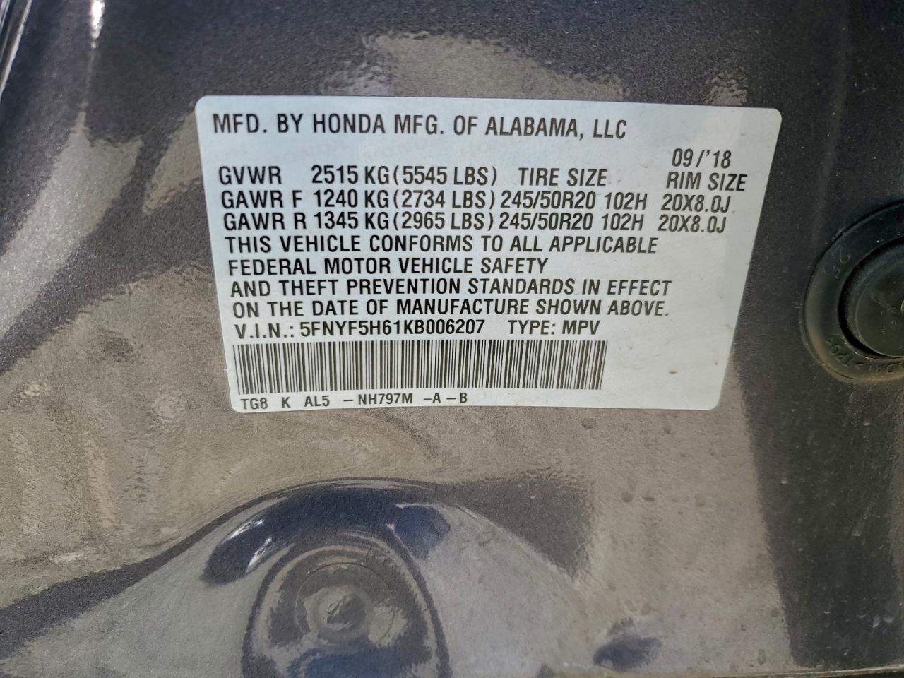 Honda Pilot Touring Image 5